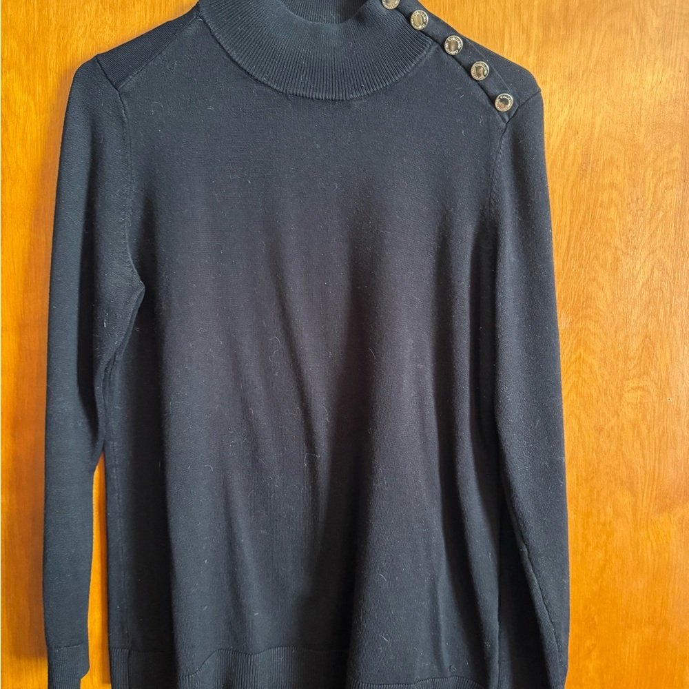 Calvin Klein Black Mock Turtleneck Sweater with Elegant Design